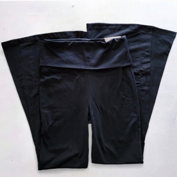 Aerie | Offline OG Super Flare Leggings Foldover Hi-Rise Black Medium Bell - Picture 5 of 12